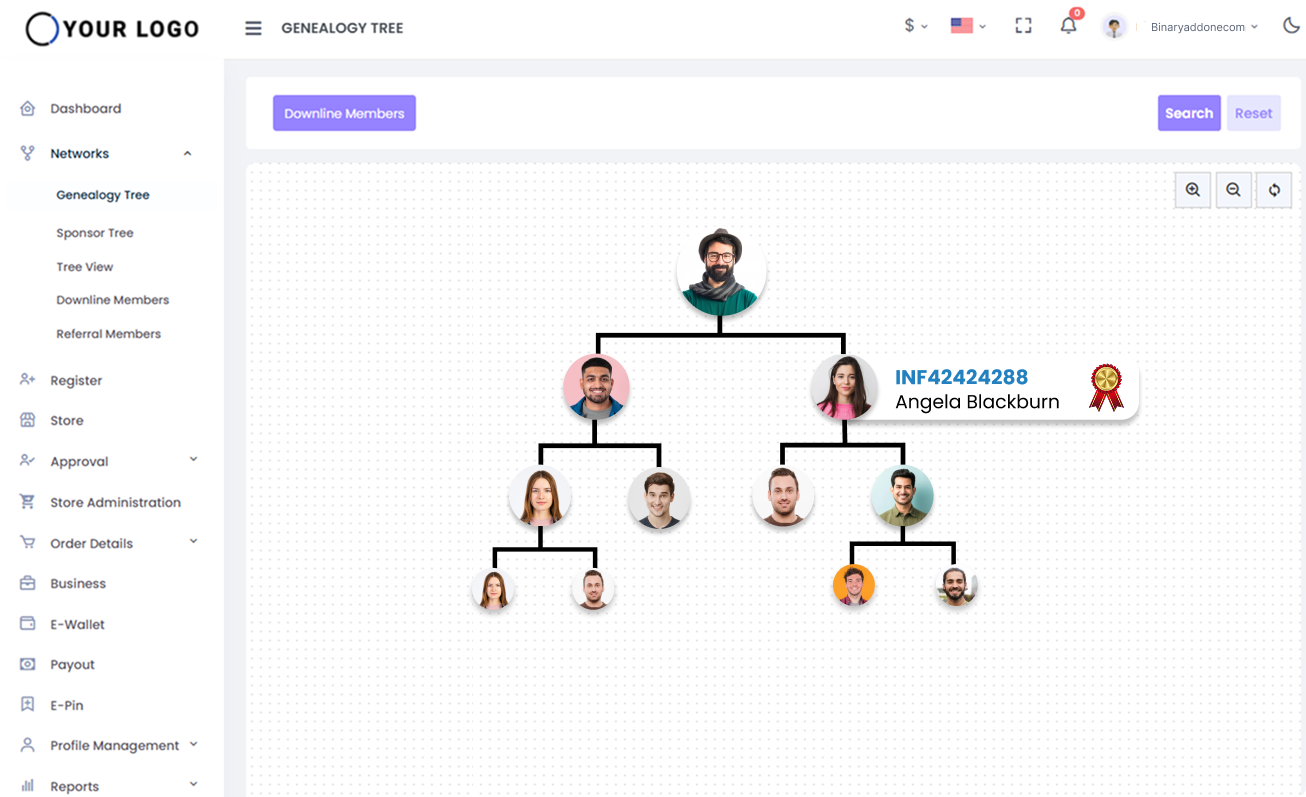 Binary Genealogy Tree