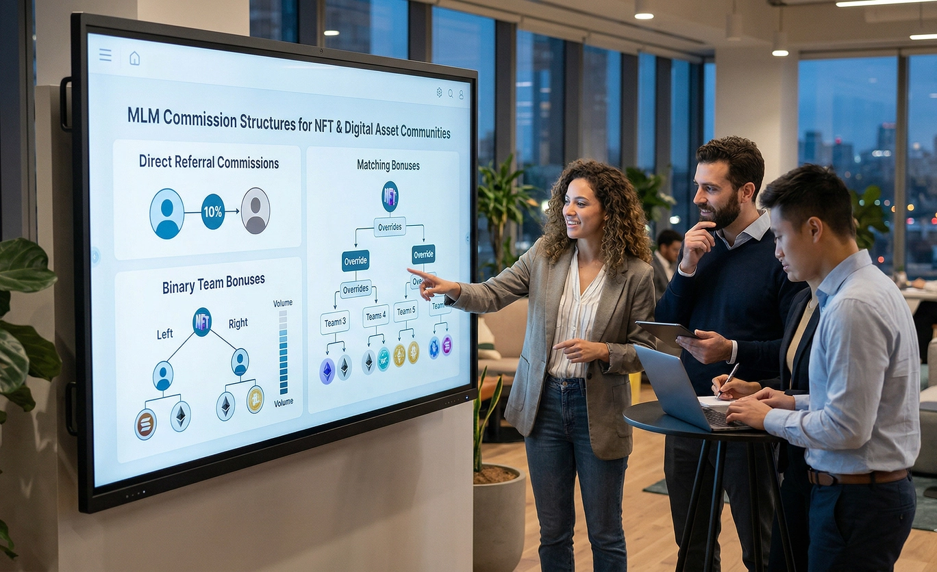 MLM software NFT referral commissions