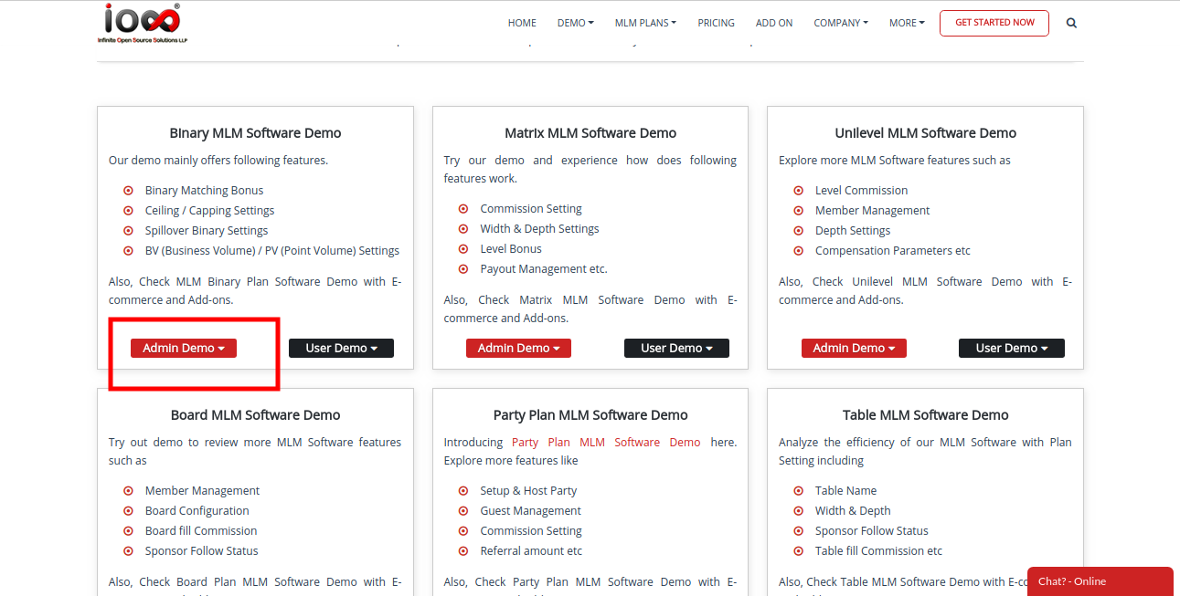 Binary plan demo infinite mlm software
