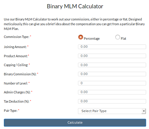 Binary MLM Plan Calculator