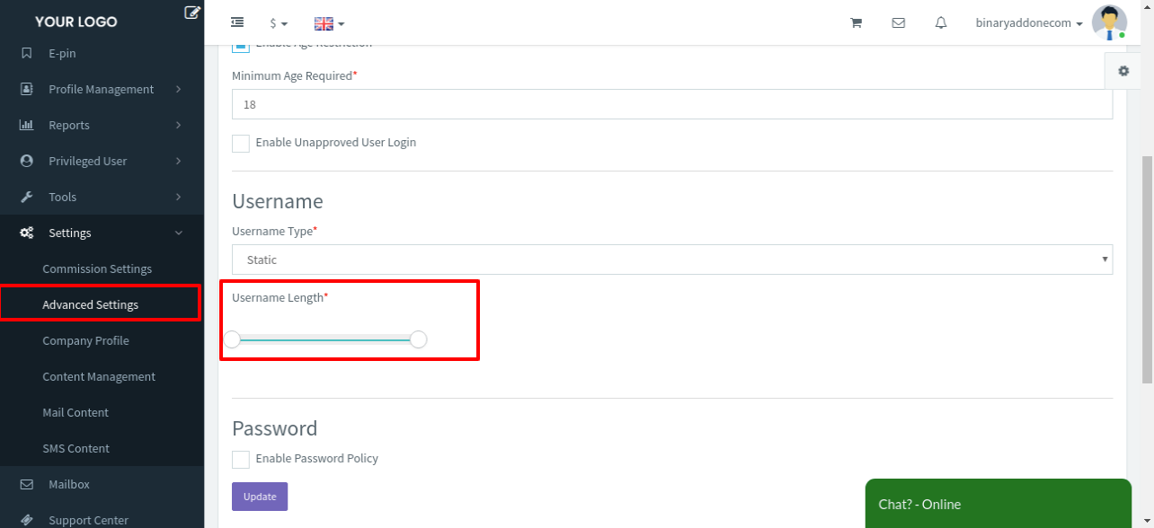user dashboard IMS