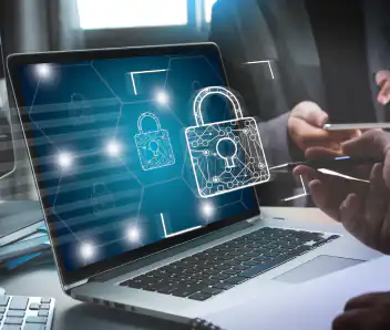 Icons representing enterprise-grade security and compliance