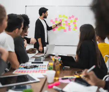 Graphic demonstrating AI-powered matching for smart lead management