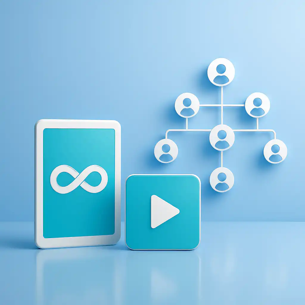 Illustration representing a unified eLearning platform with growth and engagement.